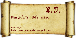 Marján Dániel névjegykártya